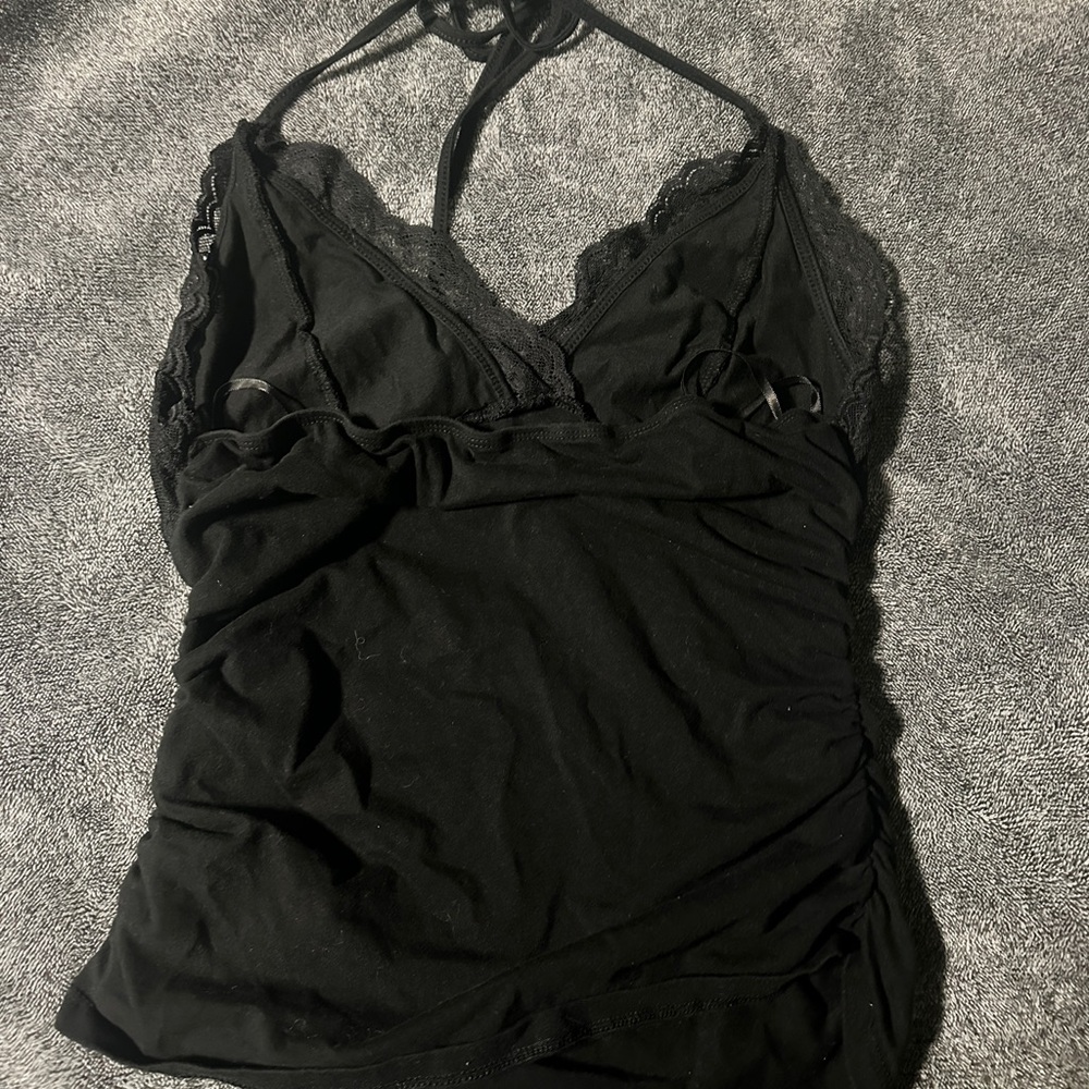 Lace Runched Halter Top